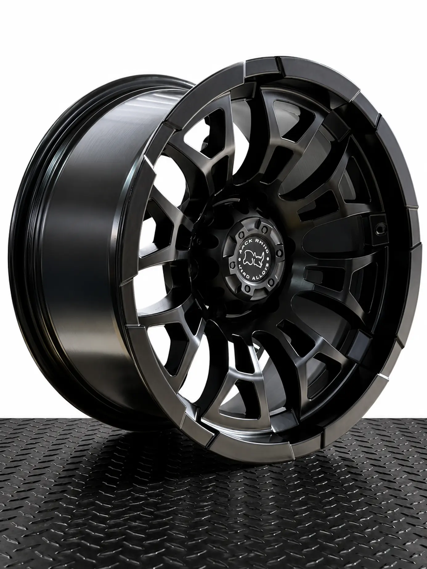 llanta 17x9 6x139.7 et -12 blackrhino negro mate ( 4 llantas ) 1