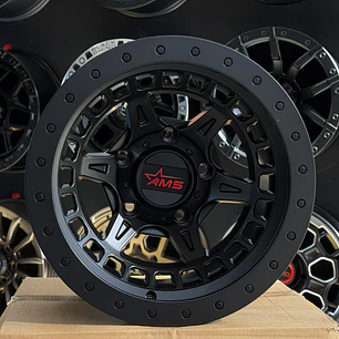 llanta 15x10 5x114 ams negra mate ( 4 llantas )