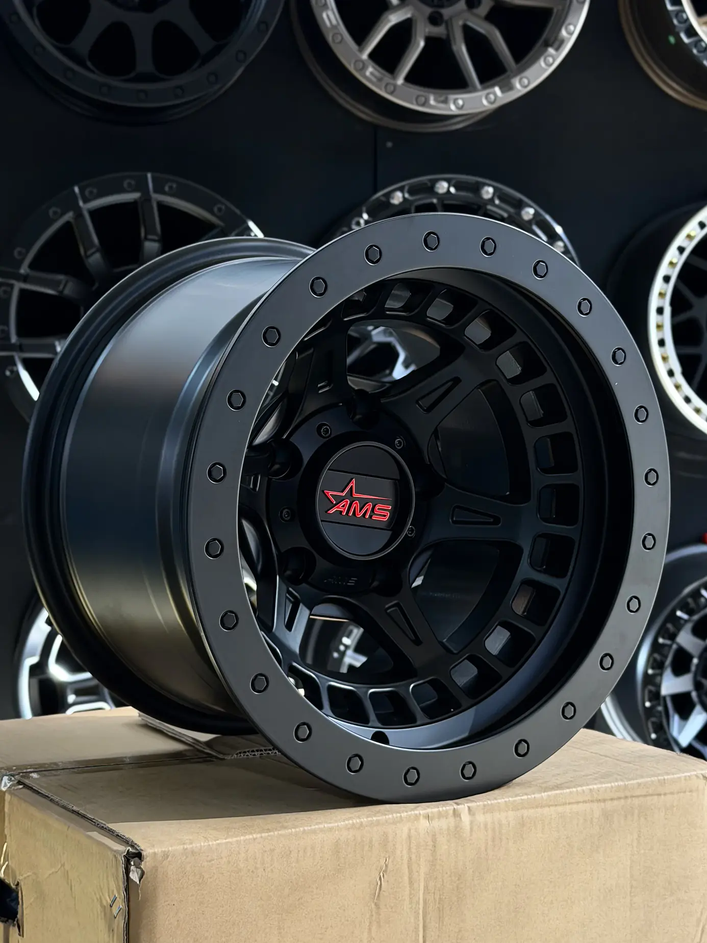 llanta 15x10 5x114 ams negra mate ( 4 llantas ) 3