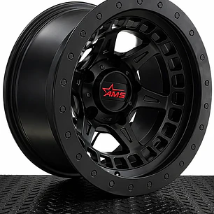 llanta 15x10 5x114 ams negra mate ( 4 llantas )