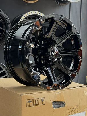 llanta 16x8 6x139.7 et-15 negro brillante ( 4 llantas)