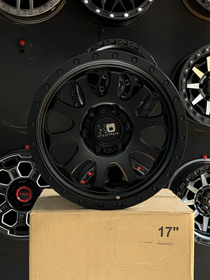 Llantas 17x9 6x139.7 ET -12  KING OFF ROAD NEGRO MATE ( 4 llantas )