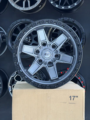 Llantas 17x9 6X139.7  ET-12 FUEL GRIS ( 4 LLANTAS ) 