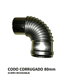 Codo Corrugado 80mm Acero Inoxidable