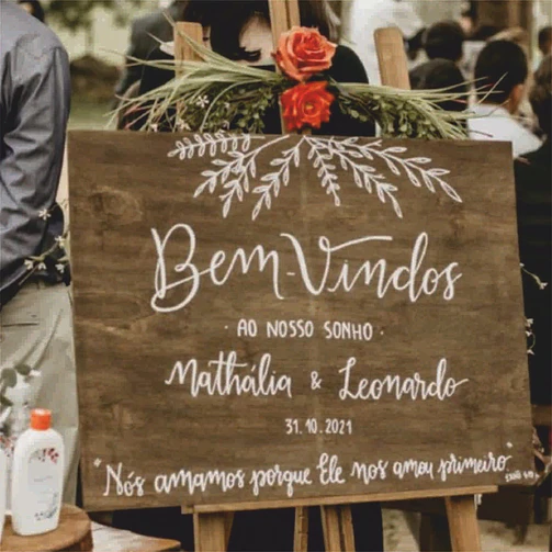 Placa Casamento Rústica Boas-Vindas 1