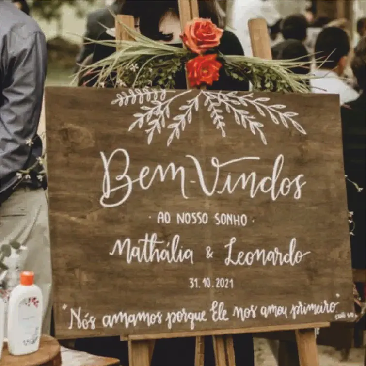 Placa Casamento Rústica Boas-Vindas 1