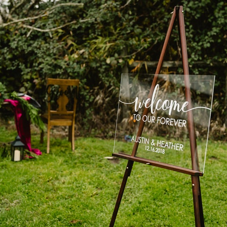 Placa Acrílico Boas-Vindas Casamento 3