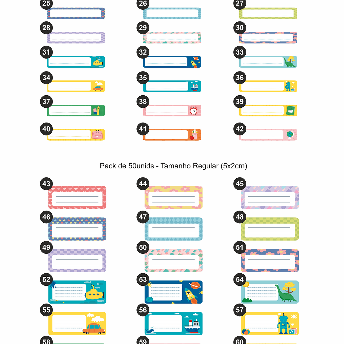 Etiquetas Escolares Autocolantes STANDARD 3