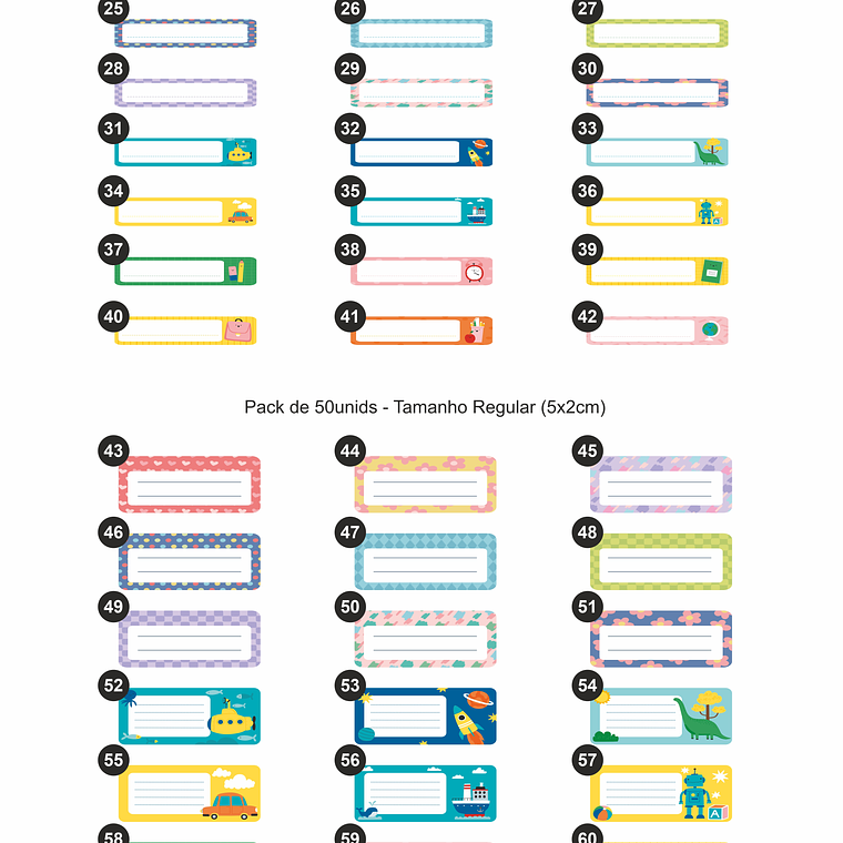 Etiquetas Escolares Autocolantes STANDARD 3