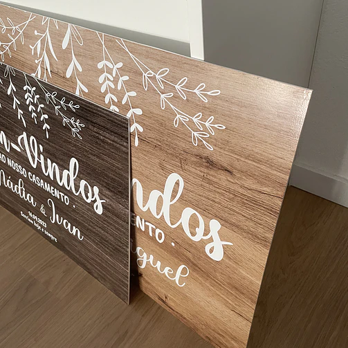Placa Casamento Rústica Boas-Vindas 2