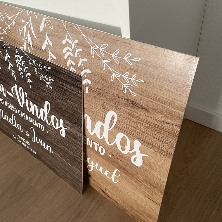 Placa Casamento Rústica Boas-Vindas 2