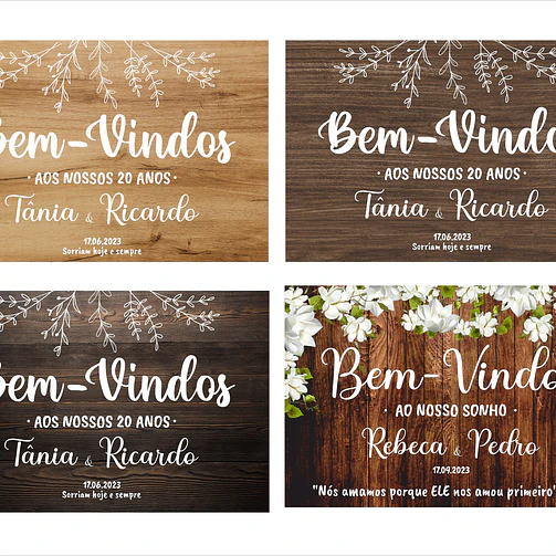 Pack Placas de Casamento | Boas vindas + Lista de convidados 2