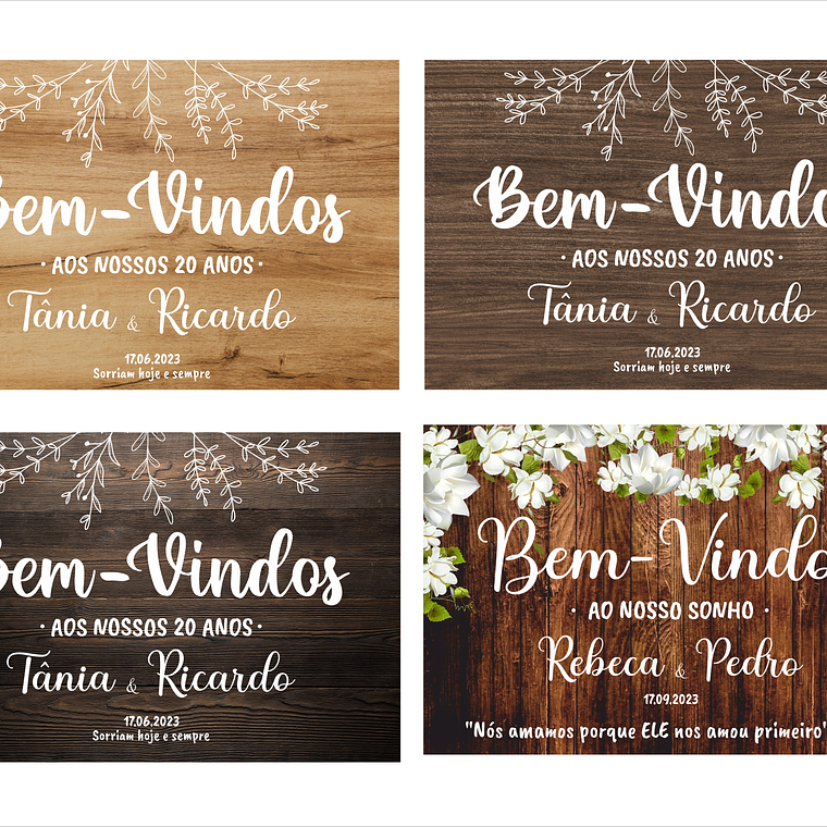 Pack Placas de Casamento | Boas vindas + Lista de convidados 2