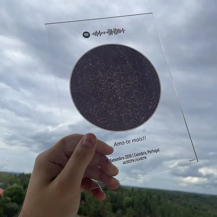 Placa Acrílica Mapa das Estrelas 1