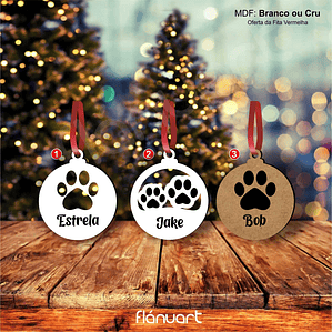 Bola de Natal Personalizada com Patinhas