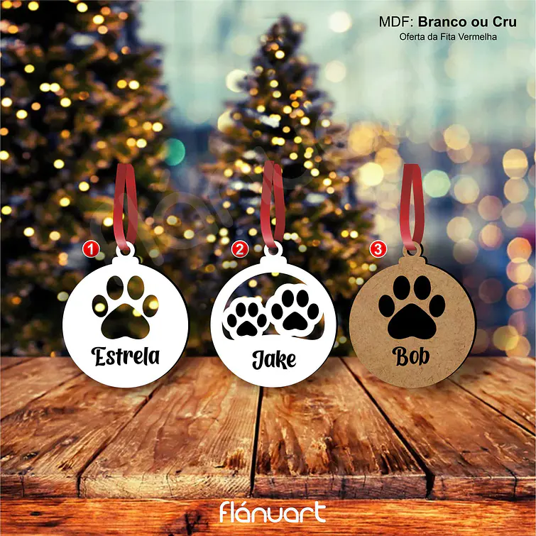 Bola de Natal Personalizada com Patinhas 2