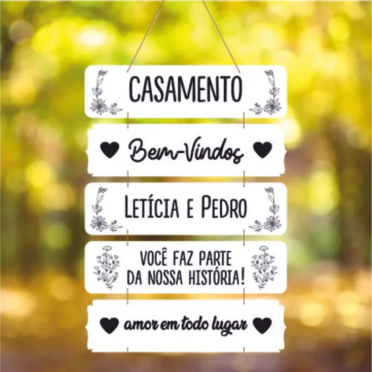 5 Placas p/Casamento  1