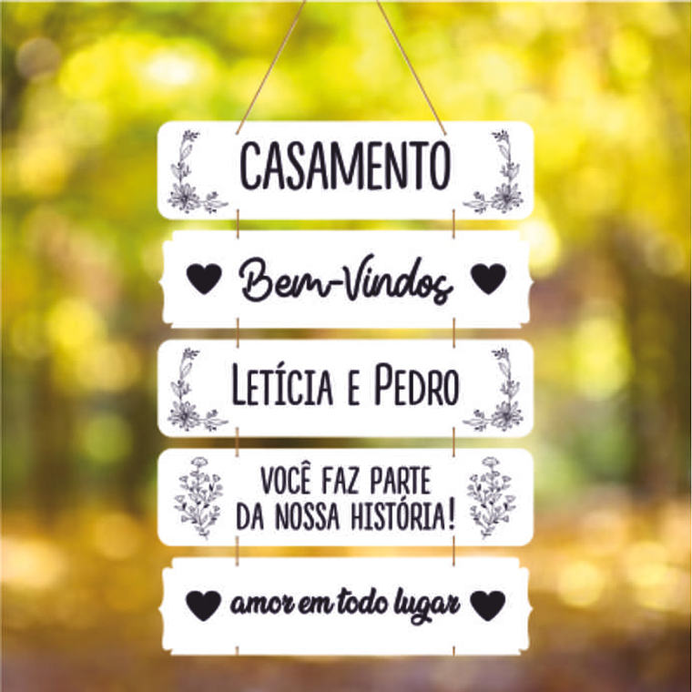 5 Placas p/Casamento  1