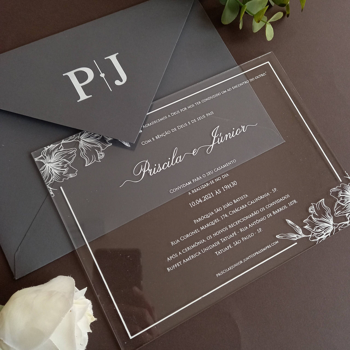 Convite em Acrílico | Casamento, Batizado  1