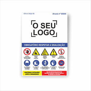 Placa PVC para Sinalização de Obras