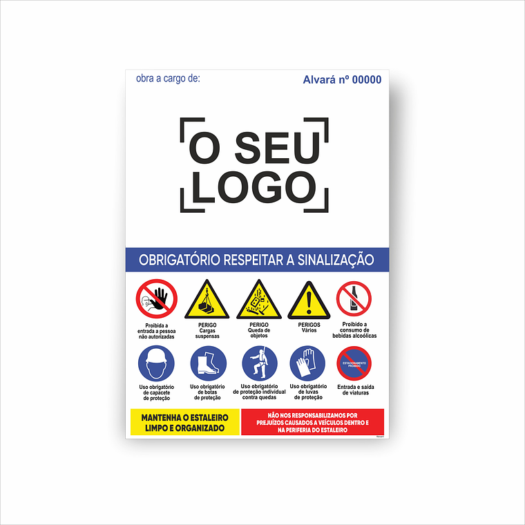Placa PVC para Sinalização de Obras 1
