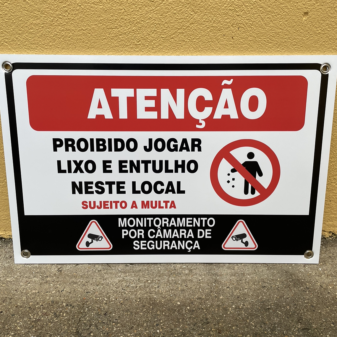 Placa PVC - ATENÇÃO, Proibido deitar Lixo e Entulho 2