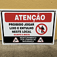 Placa PVC - ATENÇÃO, Proibido deitar Lixo e Entulho - Miniatura 2