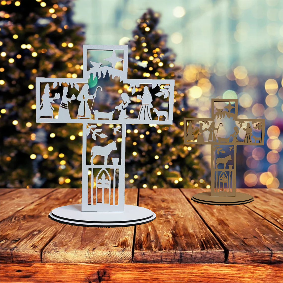 Presépio na Cruz Personalizado 1