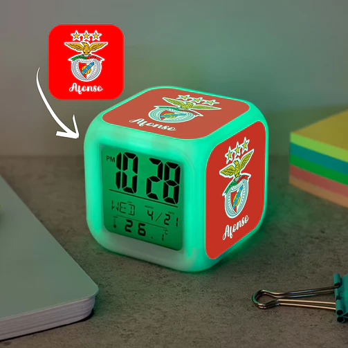 Relógio despertador digital Cubo LED - Benfica 1