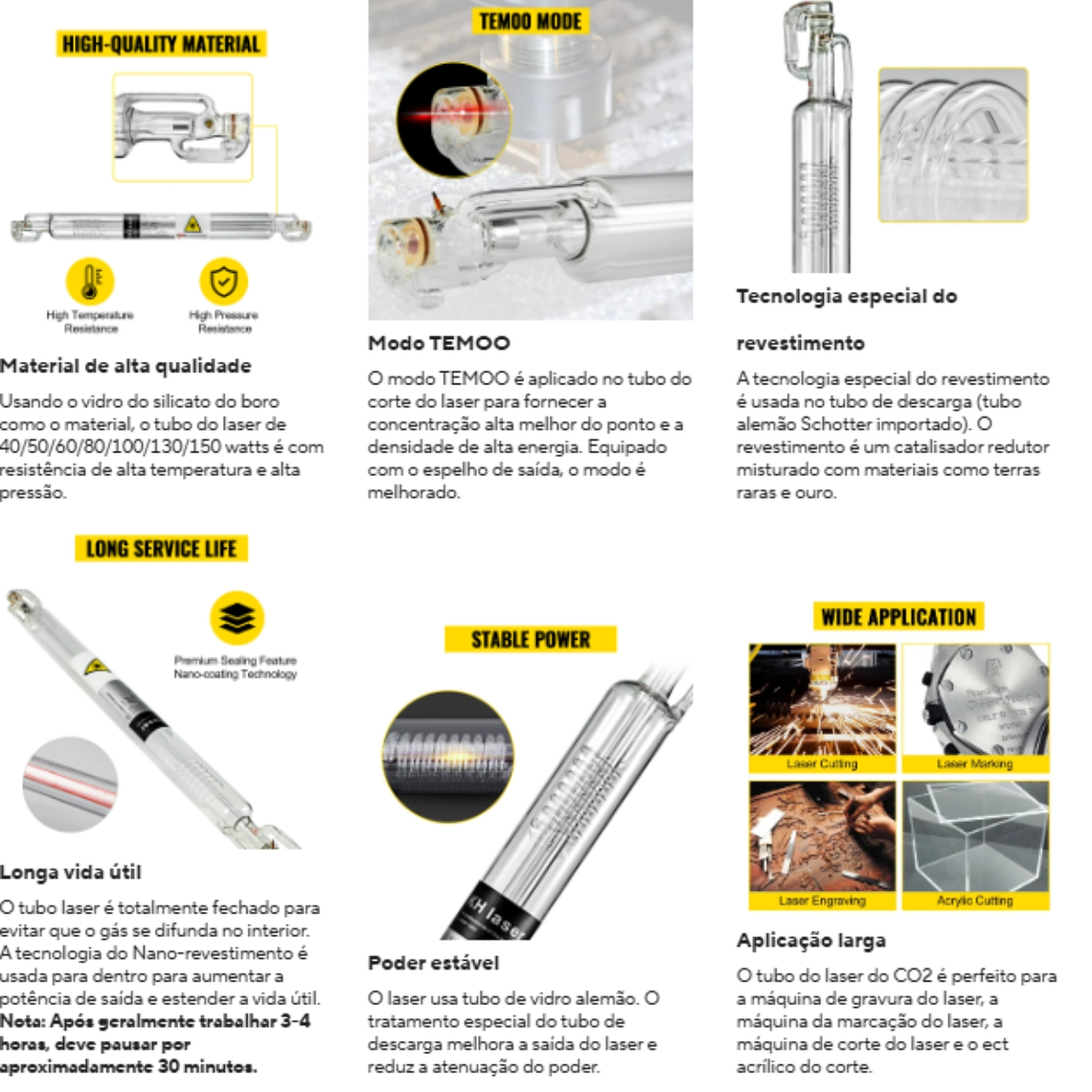 Tubo Laser CO2 | 40w 2