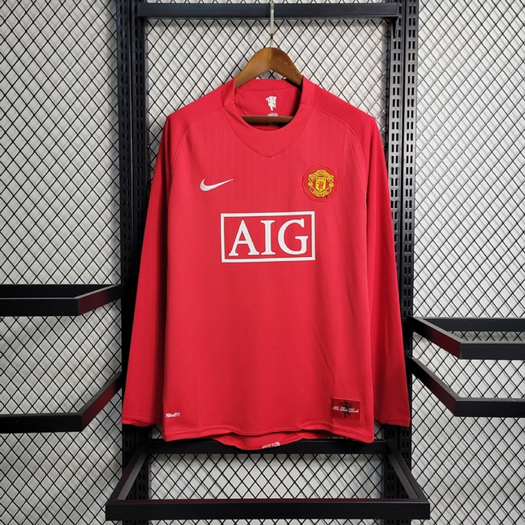 Camisola Retro - Manchester United Principal 07/08  - Manga Comprida 4