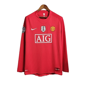 Camisola Retro - Manchester United Principal 08/09  - Manga Comprida