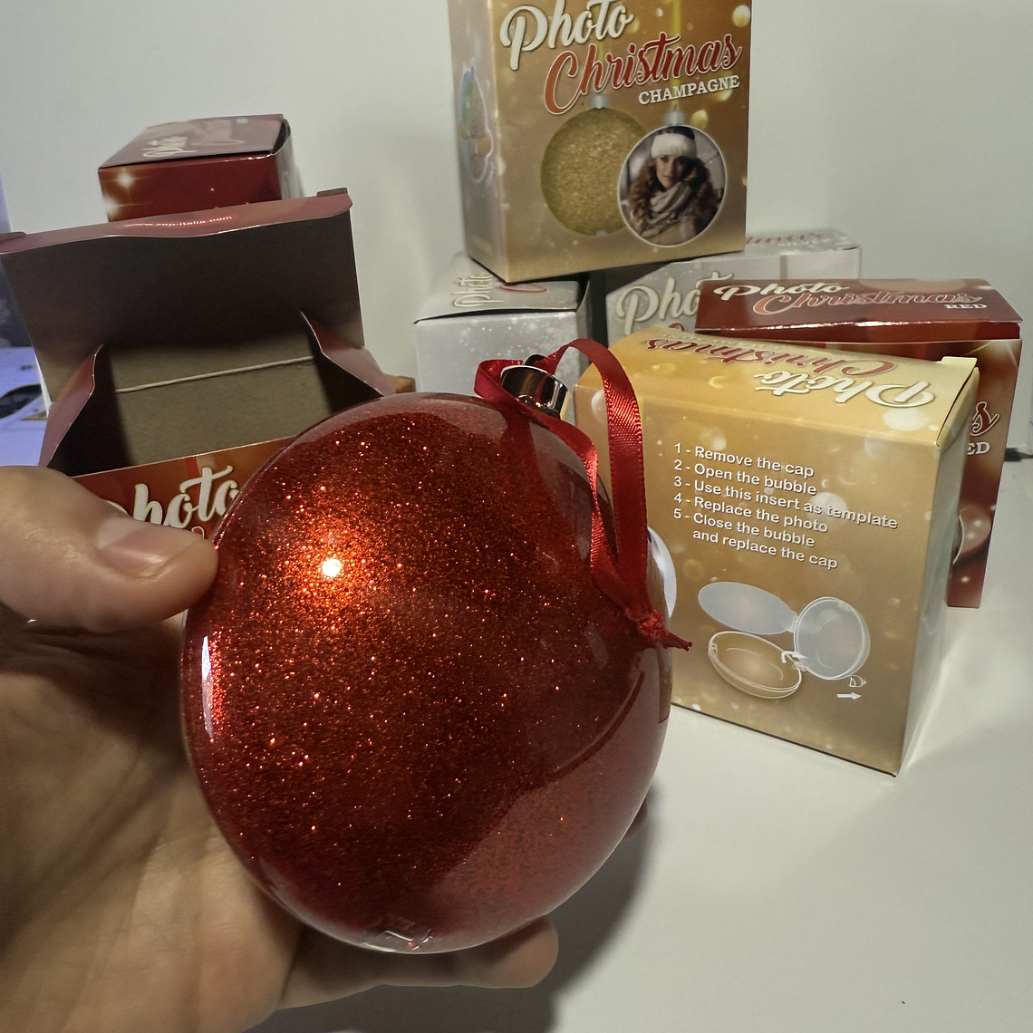 Bola Redonda de Natal Personalizada c/ Foto 2