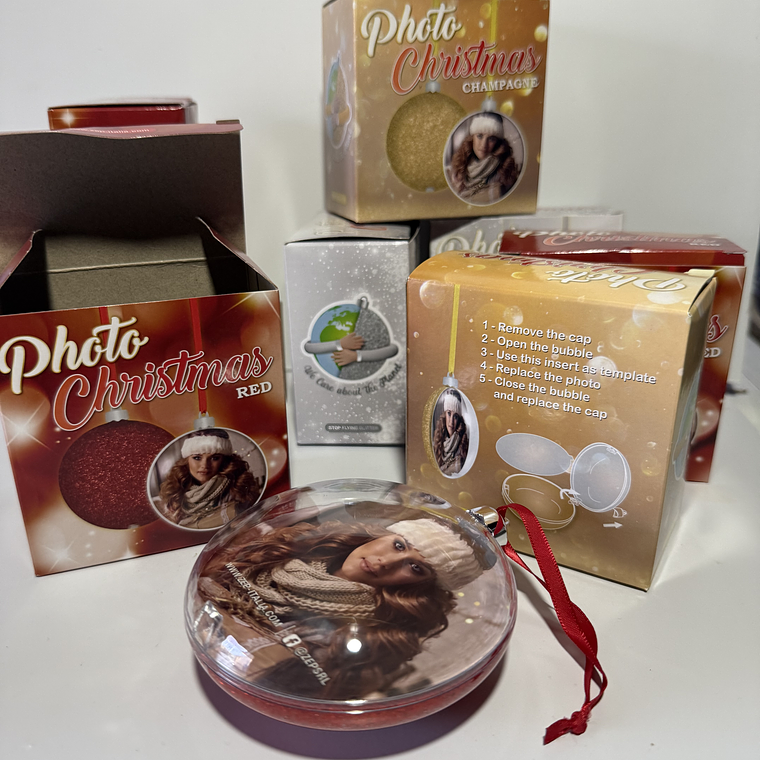 Bola Redonda de Natal Personalizada c/ Foto 3