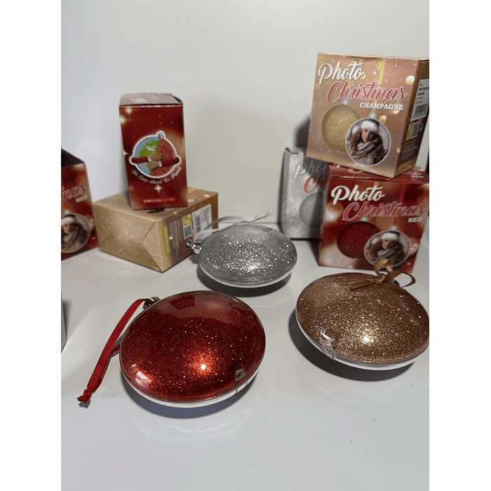 Bola Redonda de Natal Personalizada c/ Foto 4