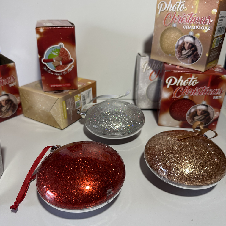 Bola Redonda de Natal Personalizada c/ Foto 4