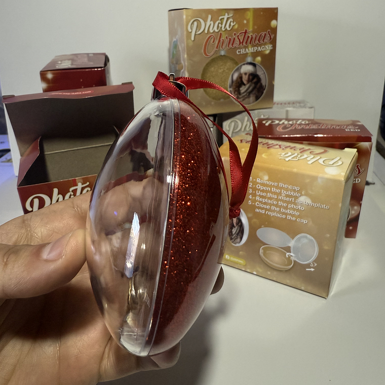 Bola Redonda de Natal Personalizada c/ Foto 5