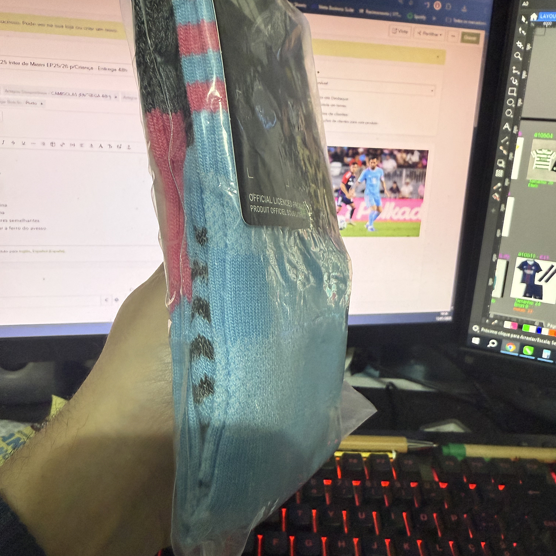 Meias azul e rosa 24/25 Inter de Miami EP25/26 p/Criança - Entrega 48h 3