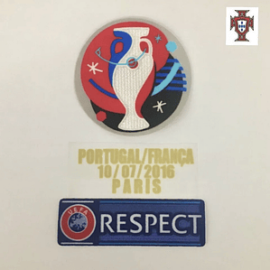Patch / Badge - Portugal Euro 2016 Final + Match Details + RESPECT - Kit 3 Patch's 