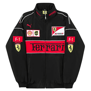 Casaco Preto Vintage Ferrari F1 Racing