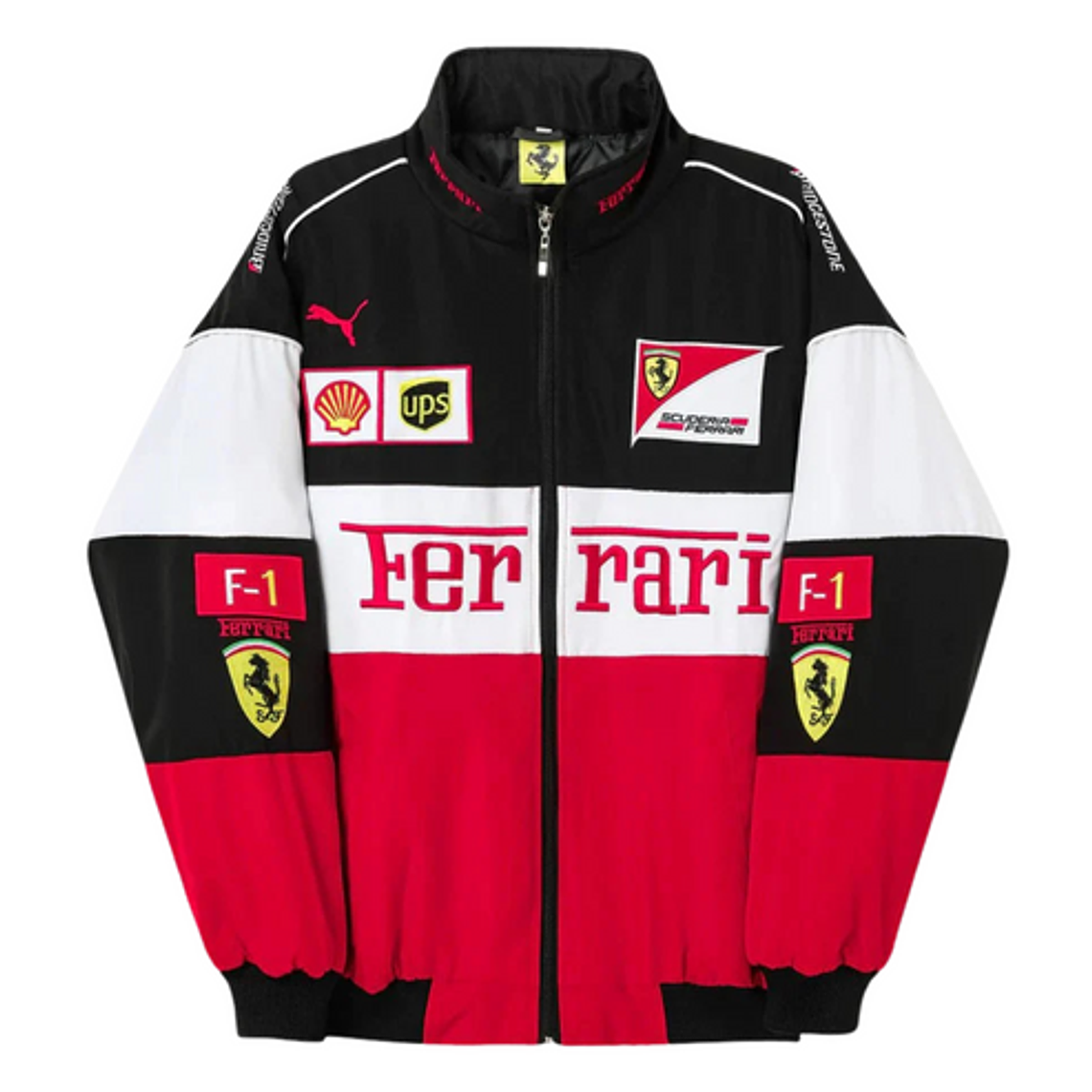 Casaco Preto e Vermelho Vintage Ferrari F1 Racing  1