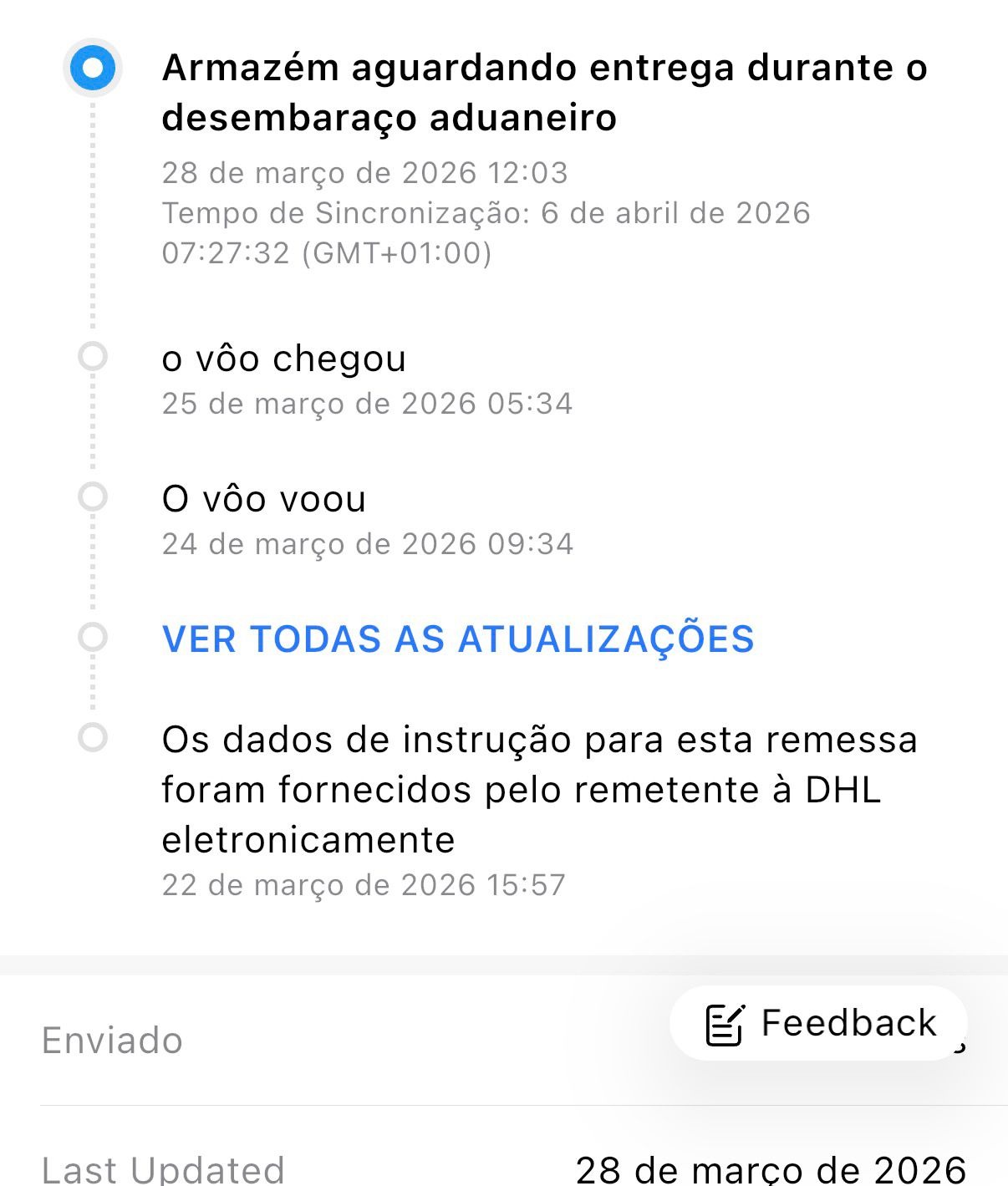 Aviso de atraso nas encomendas - 10 a 20 de março
