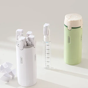 Frasco 4 em 1 para Viagem – Shampoo, Gel e Cosméticos | Portátil, Recarregável e Sem Vazamentos