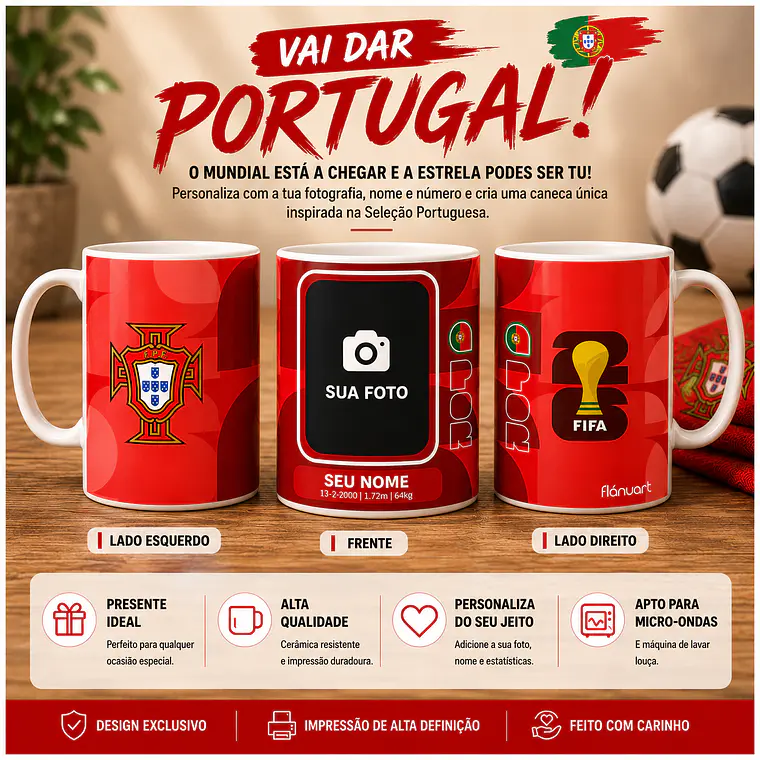 Caneca Personalizada Seleção Portuguesa 1