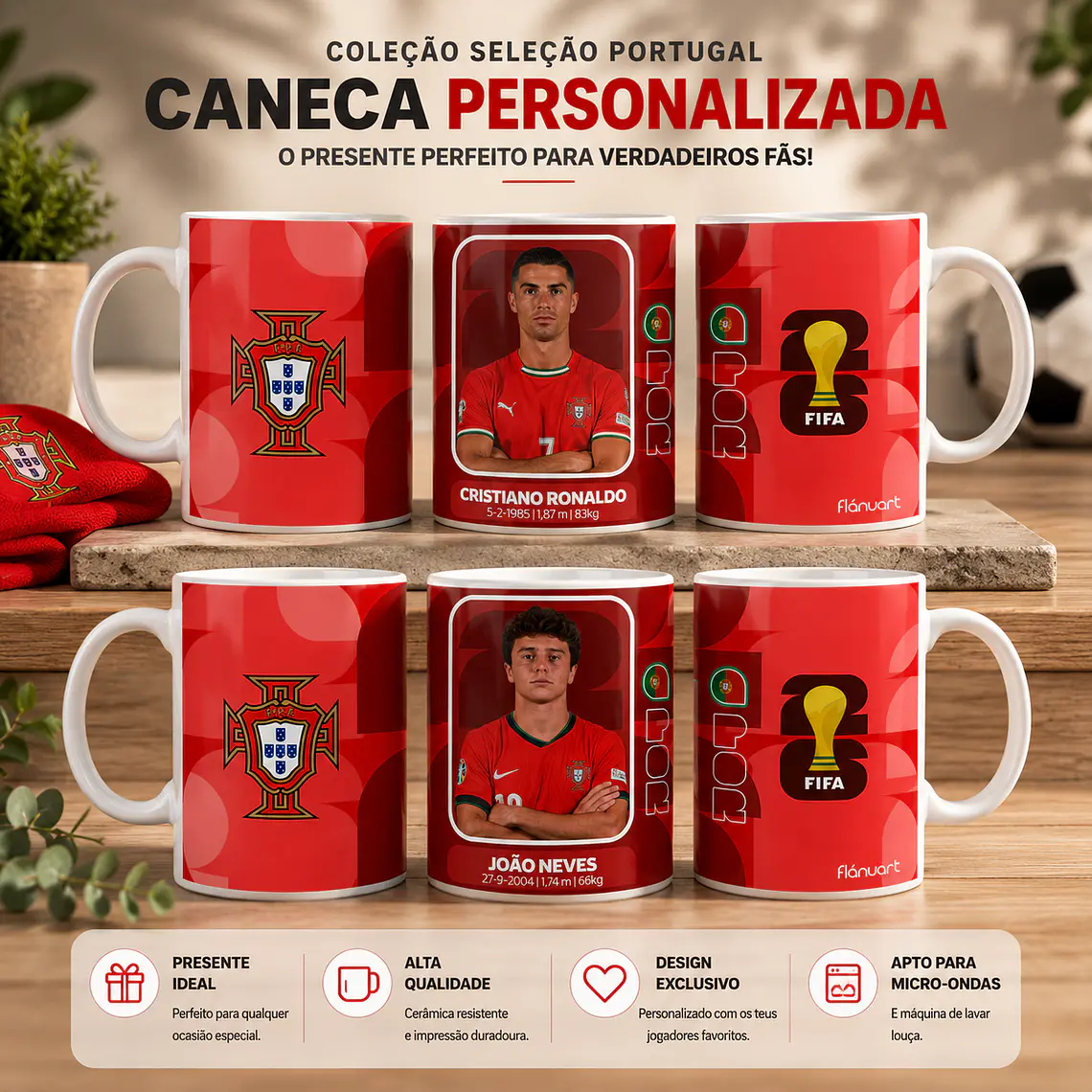 Caneca Personalizada Seleção Portuguesa 2