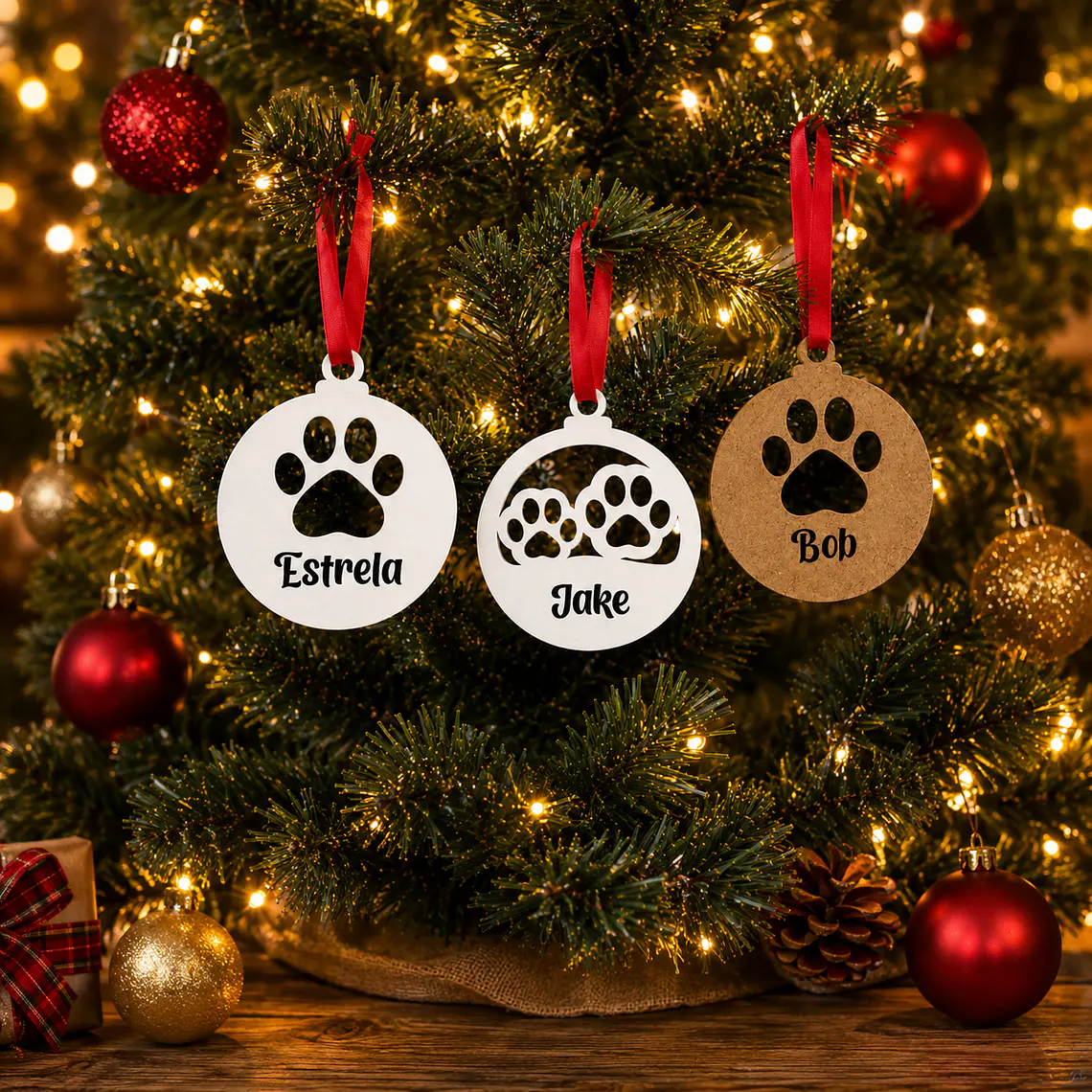 Bola de Natal Personalizada com Patinhas 1