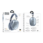 Audífonos Hoco W35 Max Joy Bluetooth Inalámbricos Sky Blue (Azul) con Batería de 90H - Miniatura 2