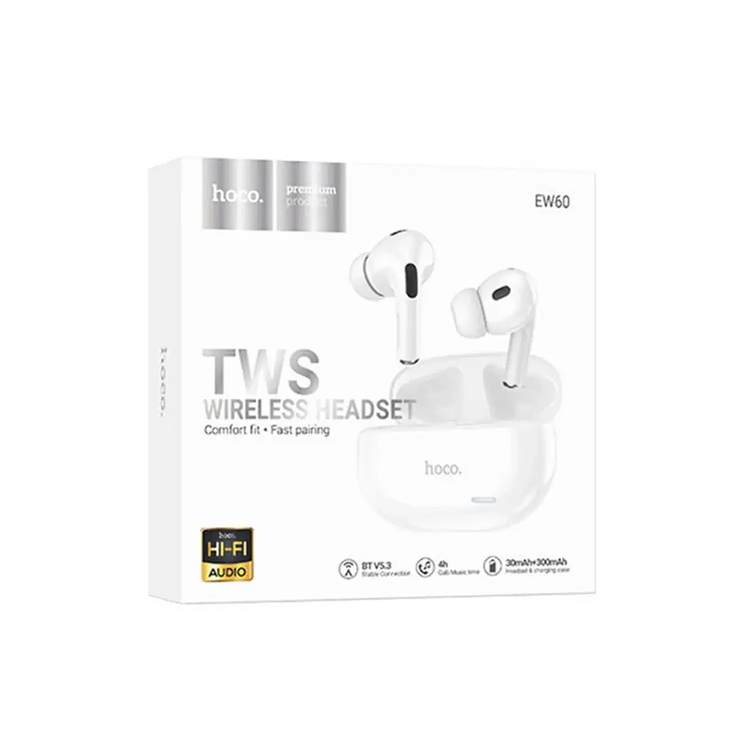 Hoco EW60 Norman Blanco – Audífonos Bluetooth 5.3 3