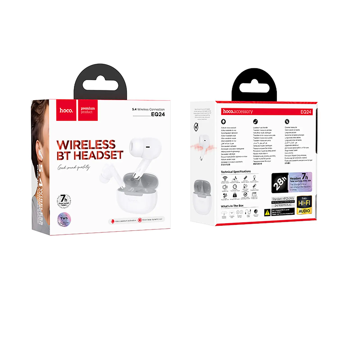 Hoco EQ24 Estrella Blanco – Audífonos TWS Bluetooth 5.4 2