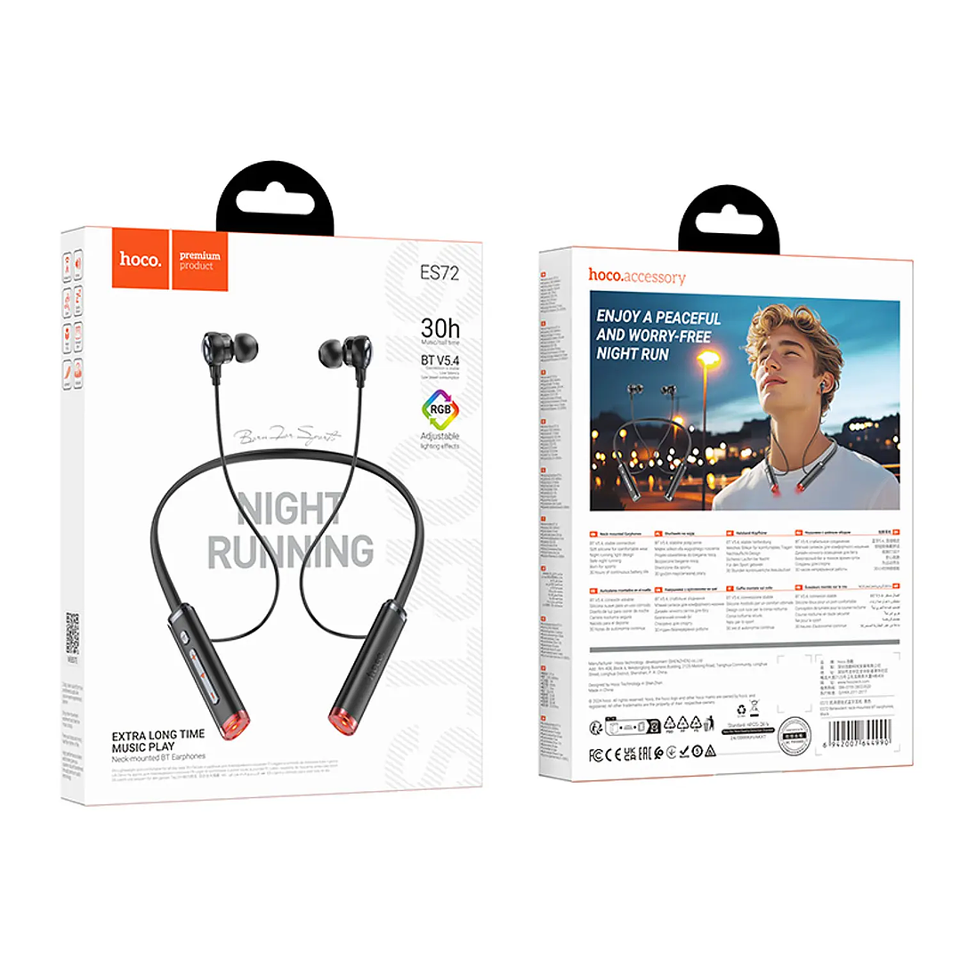 Hoco ES72 Benevolent Negro – Auriculares Bluetooth 5.4, 30h de batería 3